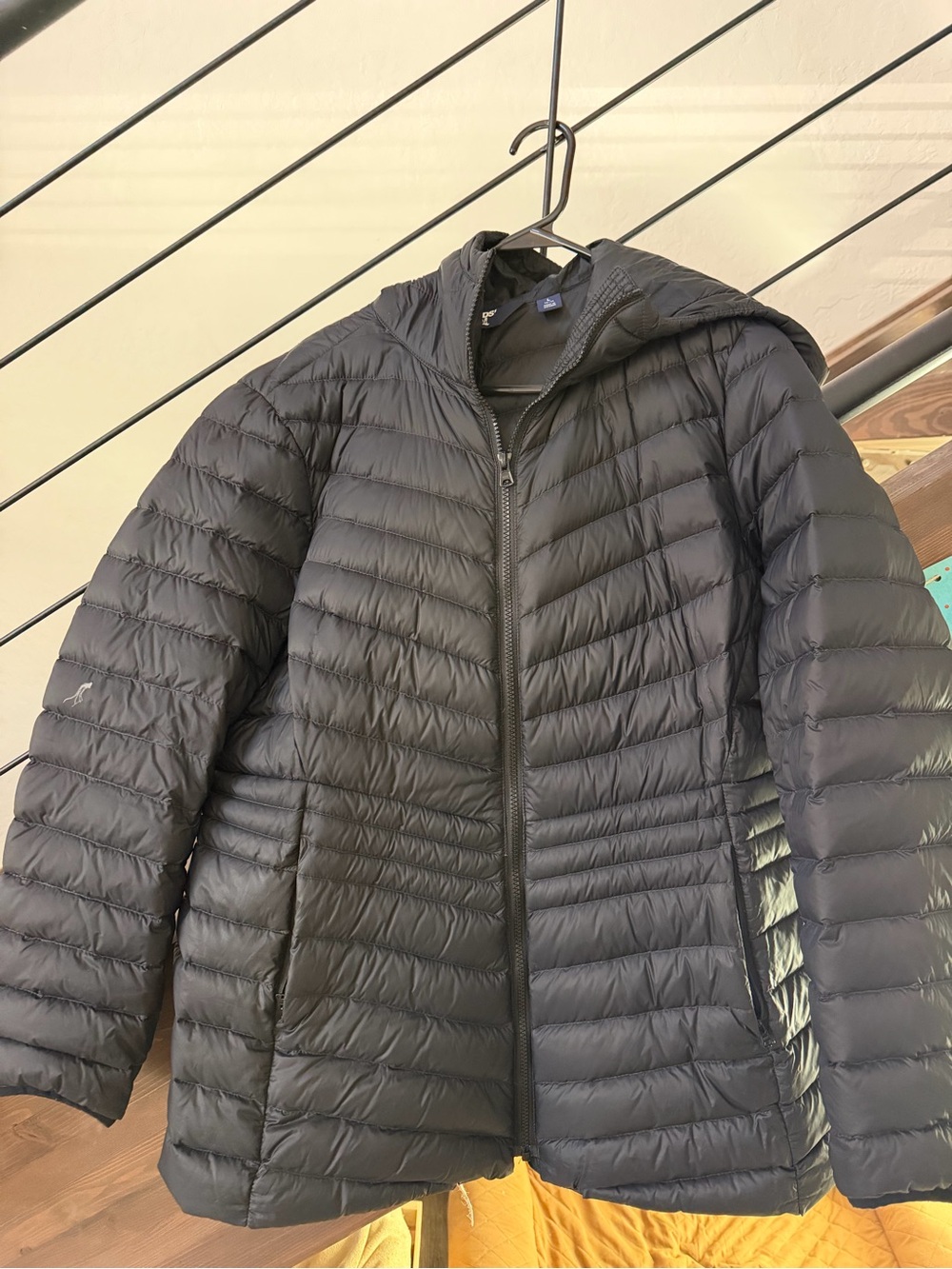 Lands' End Women's Black Packable Hooded Puffer Jacket